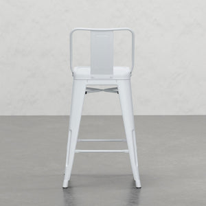 English Elm Keeley White 24" Metal Counter Height Stool Set of 2 — Curved Back, Footrest, Durable Powder Coat Finish B2732P253607