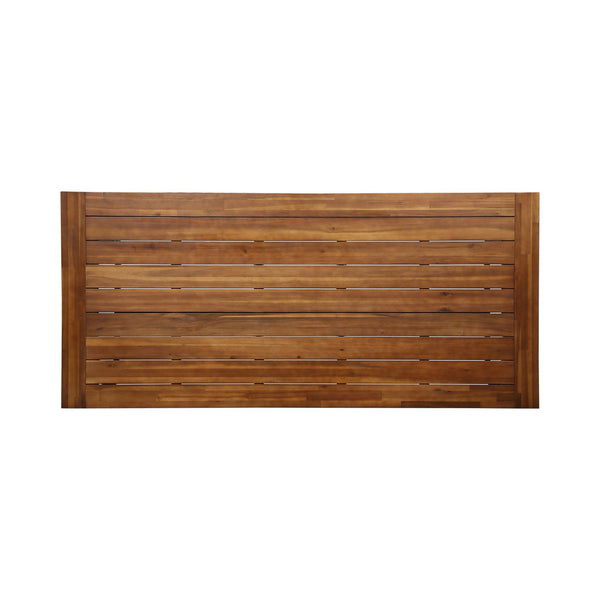 English Elm Christopher Knight Home® - Outdoor Dining Table Teak Acacia Wood with Metal Frame, Seats 8, Weatherproof Large Top for Parties 65539.00