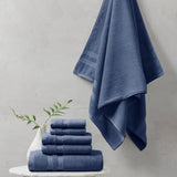 Beautyrest Plume Transitional 100% Cotton Feather Touch Antimicrobial Towel 6 Piece Set BR73-4070 Navy