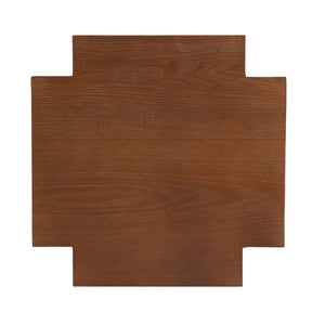 English Elm 15.35 Inch Dark Veneer Curved Tiered End Table for Modern Minimalist Living Rooms N772P412289B