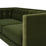 English Elm James 74" Modern Tuxedo Sofa, Olive Green Performance Velvet