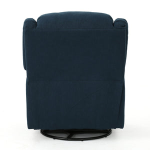 English Elm Christopher Knight Home® - GLIDER Plush Fabric Swivel Recliner with Smooth Gliding Motion, Contemporary Upholstered Comfort Navy Blue 61368.00