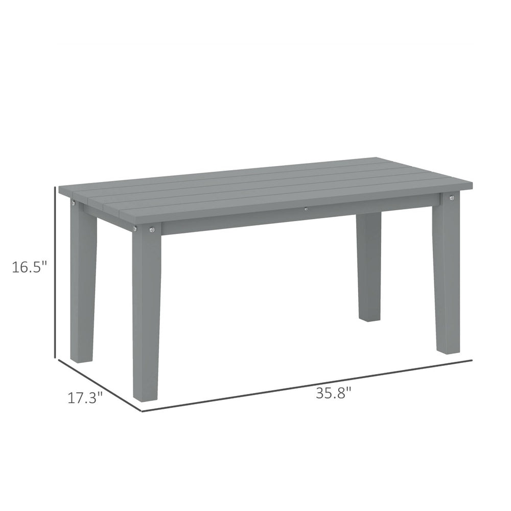 English Elm Outdoor Hdpe Slatted Rectangle Coffee Table for Patio Deck and Poolside Use T3971P444167