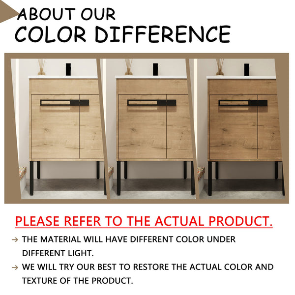 English Elm 24 Dual-Purpose 24" Bathroom Vanity Cabinet with Soft-Close Doors, Adjustable Shelf, Floor or Wall Mount W999104319