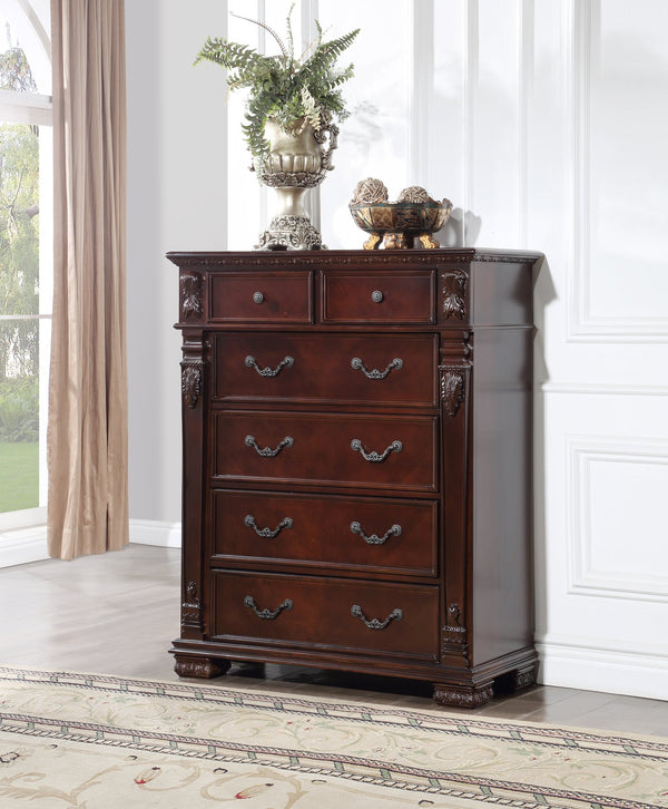 English Elm Lyndon 9-Drawer Dresser with Felt-Lined Top Drawers, Smooth Ball-Bearing Slides, Durable Wood Finish Cherry 46 L x 22 W x 54 H B078P301019