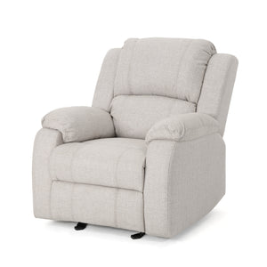 English Elm Christopher Knight Home® - Manual Recliner Chair Linen Upholstery, Compact Space-Saving Design with Dual-Angle Lever for Cozy Relaxation Beige 62812.00BGE