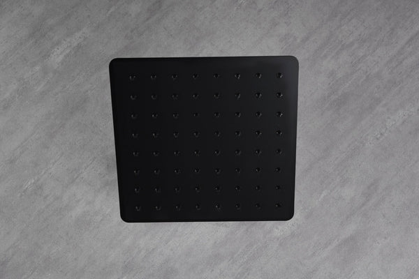 English Elm High Pressure Square Rain Shower Head Stainless Steel Spa Grade Full Body Coverage Matte Black W127264834