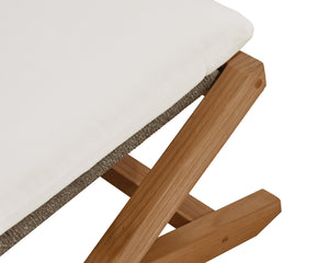 Sunpan Bari Outdoor Stool - Stylish Teak & Aluminum Design for Modern Patios and Relaxing Spaces Natural / Stinson White