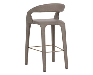 Sunpan ATIKA Sculpted Barstool - Ivanhoe Mineral, Ergonomic Comfort & Minimalist Design for Modern Spaces 112663