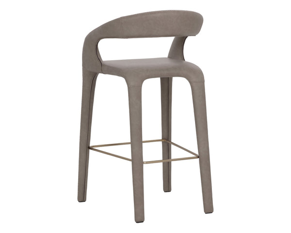 Sunpan ATIKA Sculpted Barstool - Ivanhoe Mineral, Ergonomic Comfort & Minimalist Design for Modern Spaces 112663
