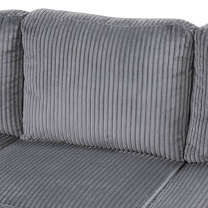 English Elm U_Style U-Shaped Corduroy Sofa With Usb Ports & Storage – 6-Seater Modular Sectional For Any Space N711P235755E-GIGA