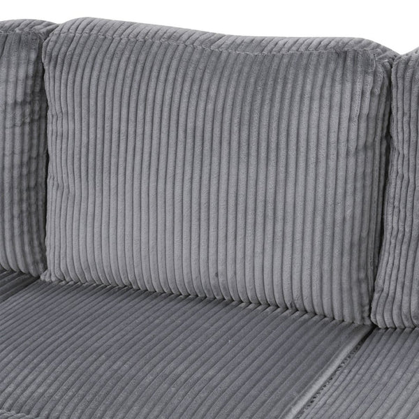 English Elm U_Style U-Shaped Corduroy Sectional Sofa With Storage & Usb Ports - 6-Seater Comfort For Any Space N711P235751E-GIGA
