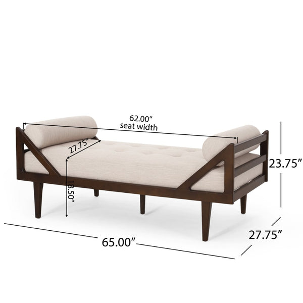 English Elm Chaise Lounge with Button Tufting Waffle Stitch Bentwood Frame for Living Room 70758.00