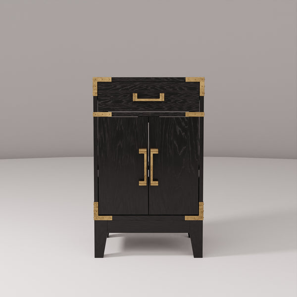 English Elm Black Oak Single-Sink Vanity 20" W With Soft-Close Door & Ample Storage For Modern Bathrooms B2731P260885