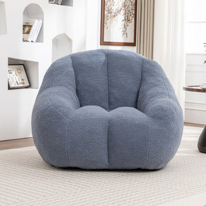 English Elm Bean Bag Chair Oversized Faux Fur Memory Foam Lounge Seat for Dorm or Living Room Light Blue W2200P302144