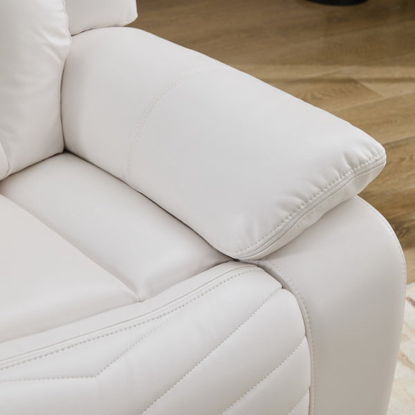 English Elm Ms 3 Piece Technical Leather Reclining Sofa Set with Led Lighting and Wireless Charging White W1805S00163