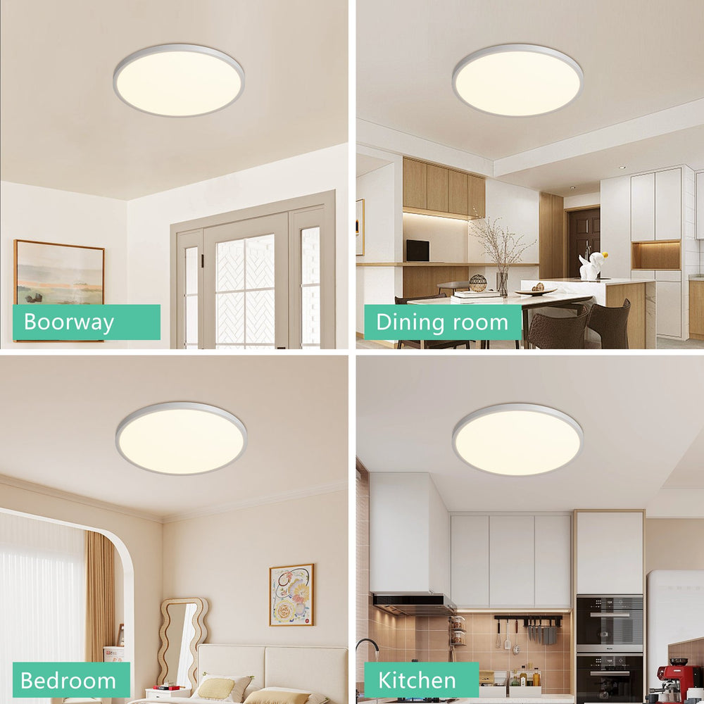 English Elm 16inch Flush Mount Ceiling Light, 32W 3520LM Dimmable 5CCT Backlight Ultra Bright Low Profile W2312P375005