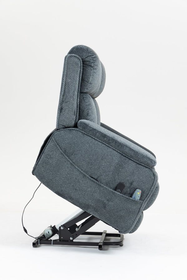 English Elm Oversized Power Lift Recliner with Heat Massage Lay Flat Design and Usb Charging Port Blue-Green W547S00079