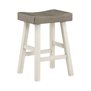 English Elm Transitional Counter Height Stools Set of 2 — 24" Rustic Accent Solid Rubberwood Seats for Islands Coffee,White 39.75 L x 20 W x 9.25 H B011P284440
