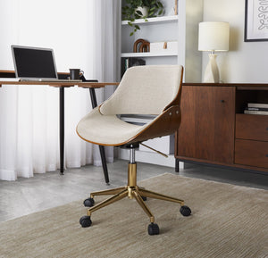 English Elm Task Chair with Chrome Five Star Base Grey Fabric Seat for Modern Home Office Use B202P474193