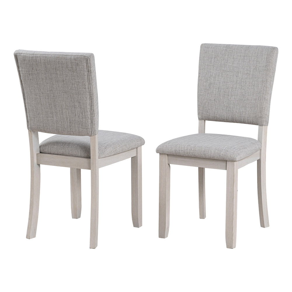 English Elm 4pc Sauro Gray Side Chair Upholstered Seat & Back | Transitional Rubberwood Frame, Comfortable Foam Padding B2741P408873