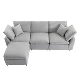 English Elm [ Video Provided] Down Filled Upholstery Convertible Sectional Sofa, L Shaped Couch With Reversible Chaise