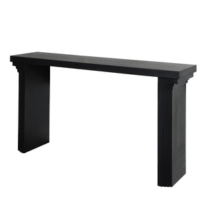 English Elm 58in Modern Minimalist Black Console Table – Sleek Engineered Wood Entryway Accent with Sturdy Legs and Matte Finish W2729P252797