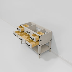 English Elm White Oak Single-Sink Vanity 48" W X 22" D - Modern Design, Soft-Close Drawers & Ample Storage Options B2731P260237-GIGA