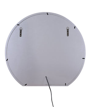English Elm Noralie Round Wall Mirror with Faux Diamond Frame and Built-in Ambient Lighting B2726P445770