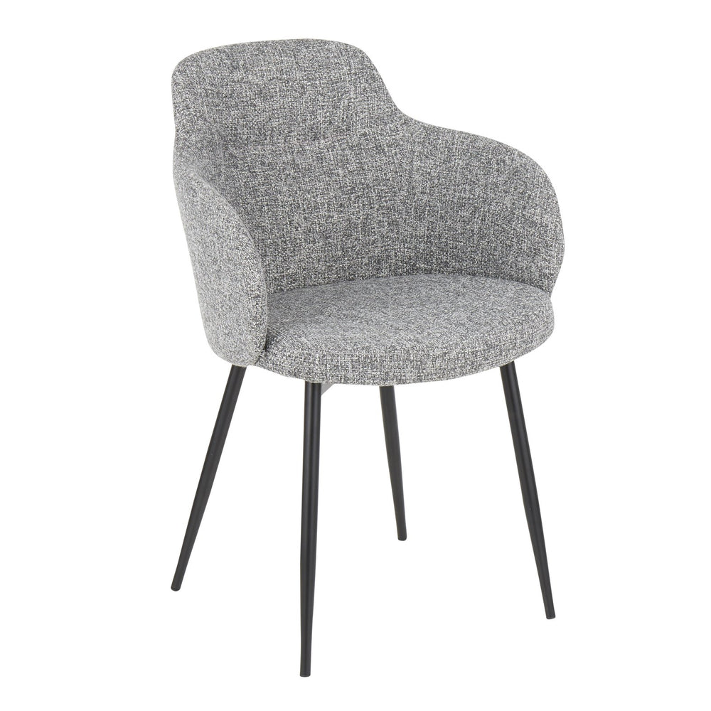 English Elm Boyne Industrial Upholstered Bucket Chair with Black Metal Legs — Stylish Padded Accent Seating Grey B202P223436