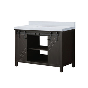 English Elm Brown Bath Vanity 48" W X 22" D – Stylish Solid Wood With Cultured Marble Countertop & Ample Storage B2731P260121