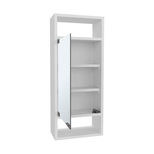 English Elm Amory Mirrored Medicine Cabinet White – Durable Engineered Wood, Slim 33.5" x 17" Wall Mount, Modern Bathroom Storage B092P315583