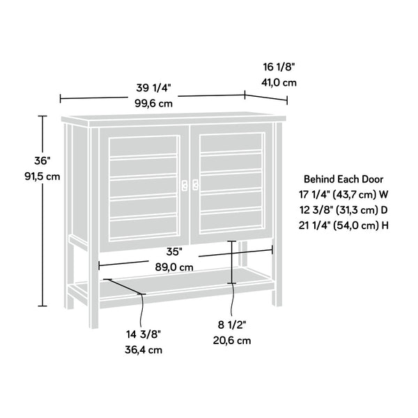 English Elm Storage Cabinet: Sleek White Finish With Adjustable Shelves For Versatile Home Organization Solutions B356P402816-GIGA