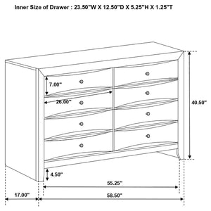 English Elm Isabel Modern Black 5-Piece Bedroom Set with Platform Storage, Beveled Drawer Fronts & Silver Hardware B062S00971