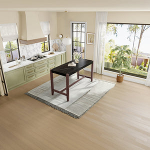 English Elm Counter 47.5-Inch Faux Marble Counter Height Table with Sturdy Rubber Wood Legs, Modern Dining Accent (96) Black N752P269652B