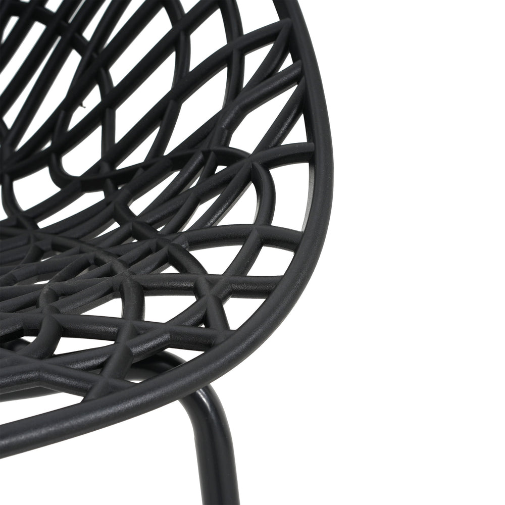 English Elm Christopher Knight Home® - Neiman Outdoor Dining Chair Set of 2 with Weather-Resistant Iron Frame and Perforated Diamond Design Black N775P256374B