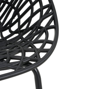 English Elm Christopher Knight Home® - Neiman Outdoor Dining Chair Set of 2 with Weather-Resistant Iron Frame and Perforated Diamond Design Black N775P256374B