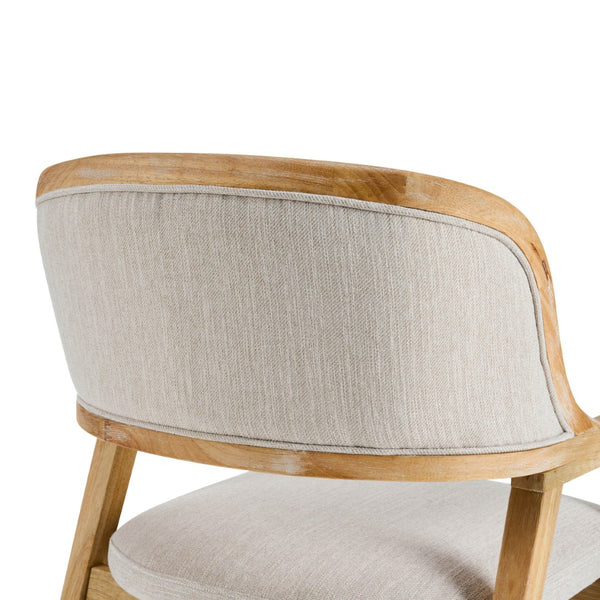 English Elm Mid-century Modern Upholstered Dining Arm Chairs with Rubberwood Frame Set of 2 Beige,Natural N768P382497N