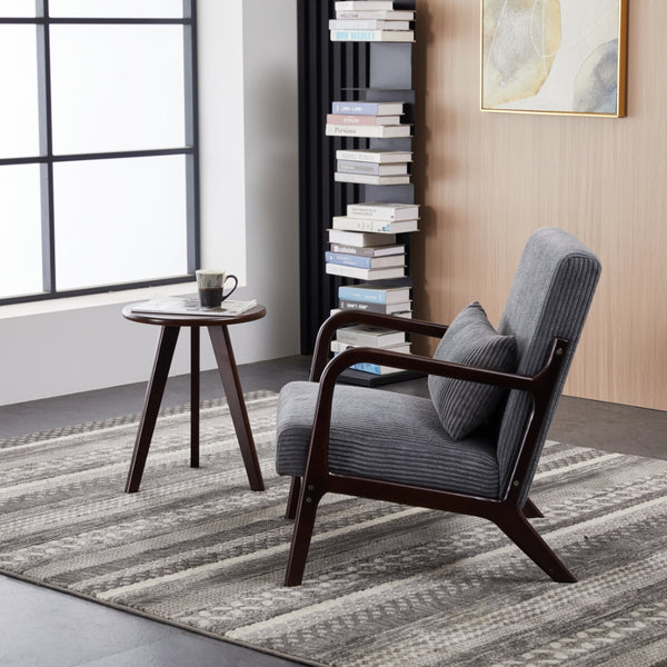 English Elm Mid-Century Accent Chair & Walnut Coffee Table Set - Vintage Elegance For Living Room & Bedroom Use W2989P362782