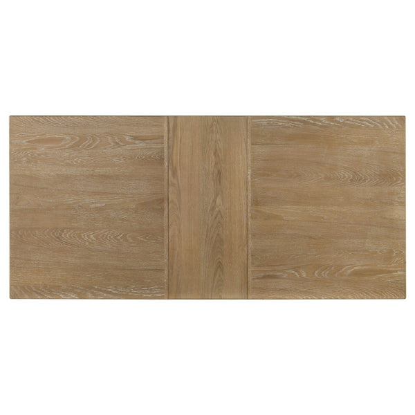 English Elm Distressed Oak Veneer Extension Dining Set with Sideboard Seats Eight in Farmhouse Style B062S01841