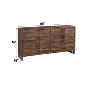 English Elm Andria Reclaimed Oak Finish Dresser with 6 Soft-Glide Drawers, Felt-Lined Top & Dovetail Craftsmanship B2726P257352