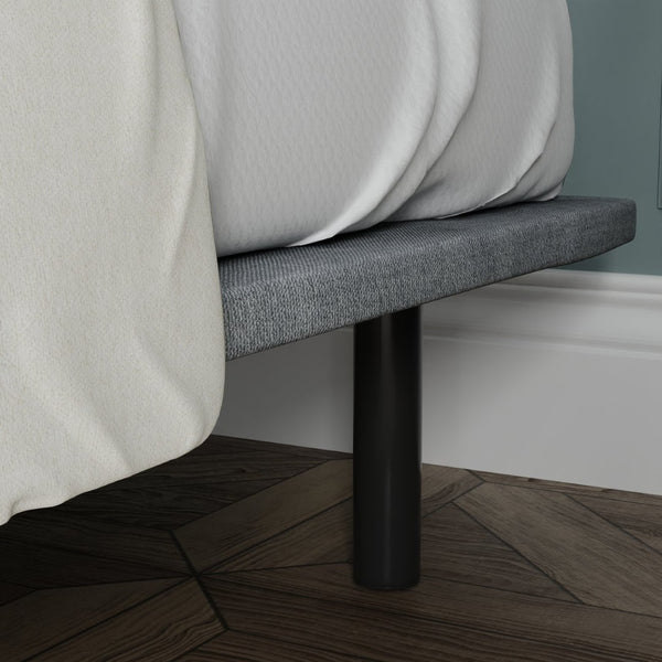 English Elm X-plat Gray Woven Upholstered King Bed Foundation Steel Frame Modern Bedroom B337P335255