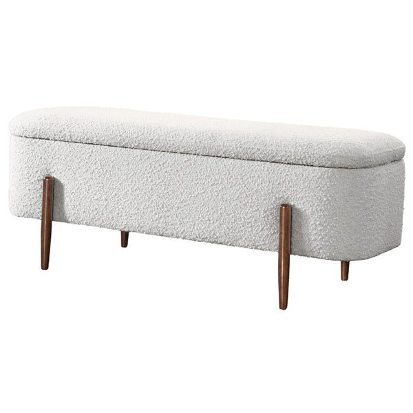 English Elm Sarna Boucle Upholstered Storage Bench with Lift Top for Bedroom or Entryway B183P255305
