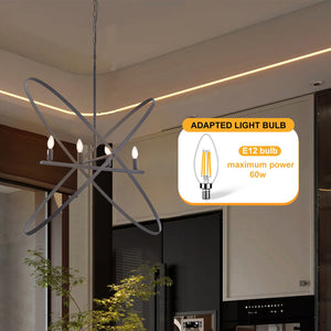 English Elm 29"L Atom 4-Light Matte Black & Brass LED Pendant—Orb Art Fixture, Dimmable, Eco-Friendly Lighting B072P220164