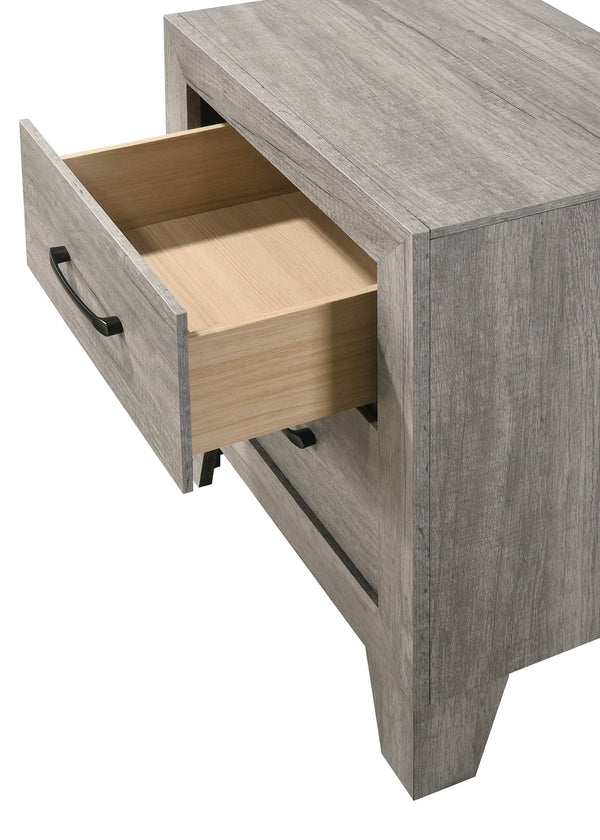 English Elm 1pc Modern Faux Marble Top Nightstand with Two Drawers, Sleek Contrast Finish, Compact Bedroom Storage Gray 25.2 L x 19.29 W x 23.03 H B2741P334813