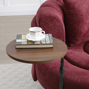 English Elm Oversize Extra Large Barrel Chair with Ottoman — Spacious Chenille Round Living Room Seat, 53.5" Burgundy W1117P257241