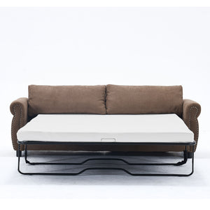 English Elm U_Style Convertible Sofa Bed Sleeper with Thick Foam & Pocket Springs, Space-Saving Dual Use Lounge khaki W2705S00013