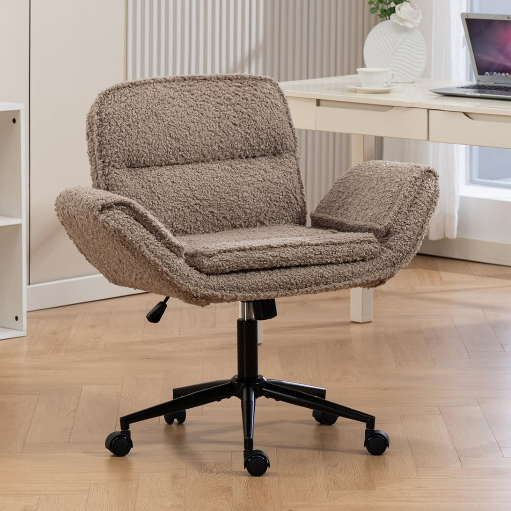 English Elm Stylish Barrel Swivel Accent Chair Upholstered Seat with Storage for Vanity or Dining W3248P424652