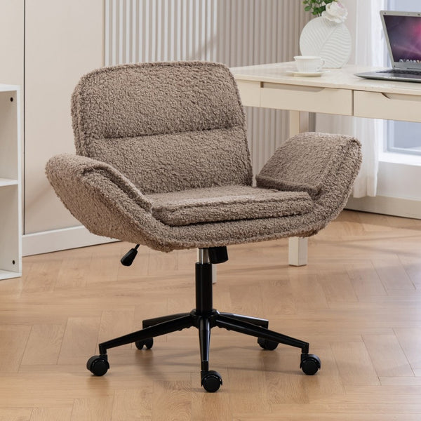 English Elm Stylish Barrel Swivel Accent Chair Upholstered Seat with Storage for Vanity or Dining W3248P424652