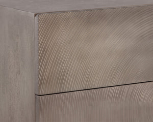 Sunpan LUTANA Nightstand - Handcrafted Grey Mango Wood with Iron Legs, Unique Rustic-Industrial Design 110641
